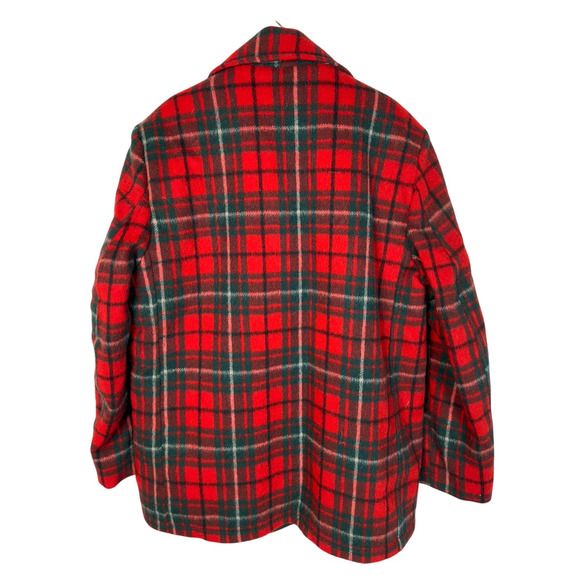 Huckberry Vintage Lrg 100% Wool Plaid Barn Jacket Shearling Lined Chore Coat Red - Picture 2 of 9